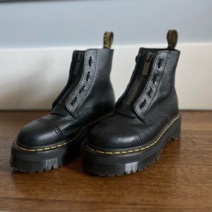 SINCALIR MILLED NAPPA LEATHER PLATFORM BOOTS